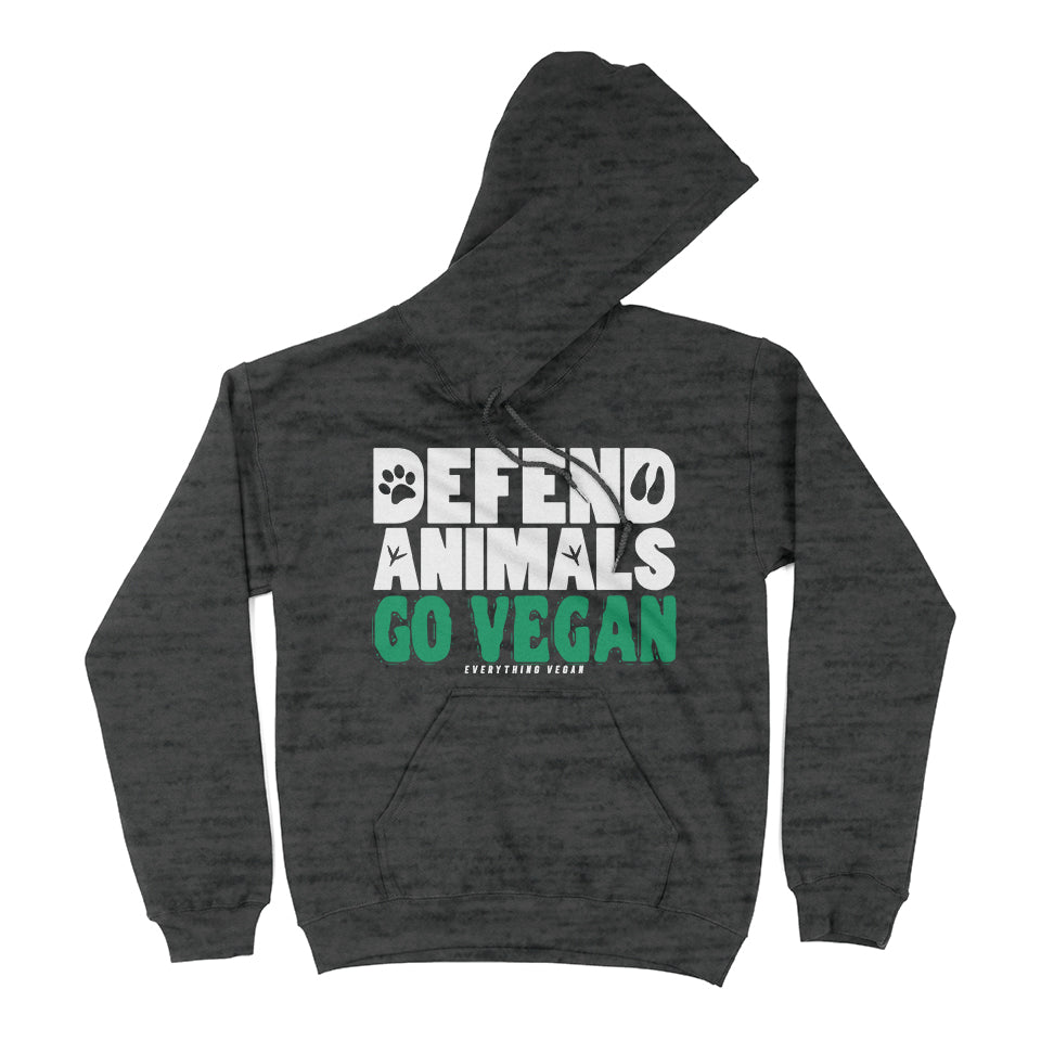 Defend Animals Go Vegan Animal Rights Hoodie