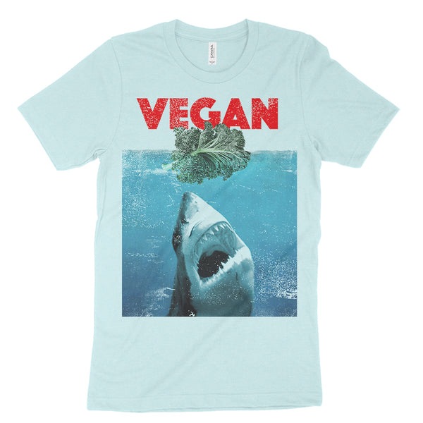 vegan jaws parody t shirt