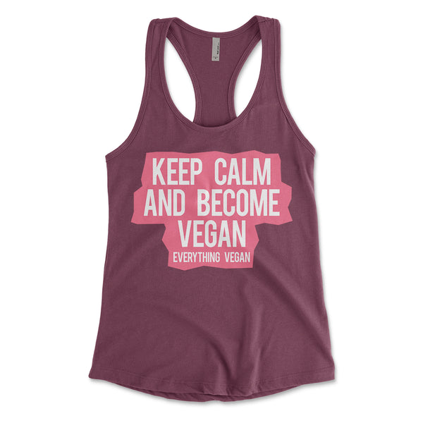 Keep Calm Become Vegan Womens Tank Top