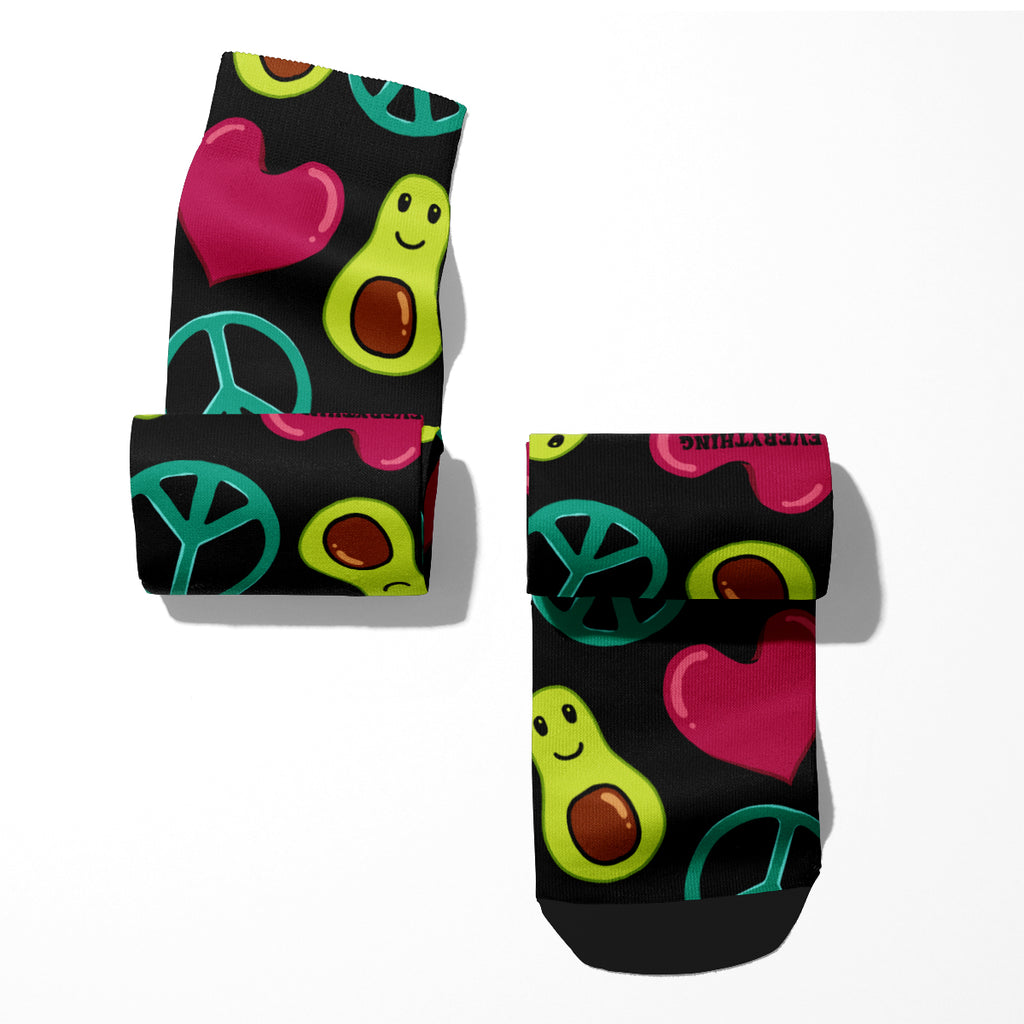 Peace Love Avocados Crew Socks