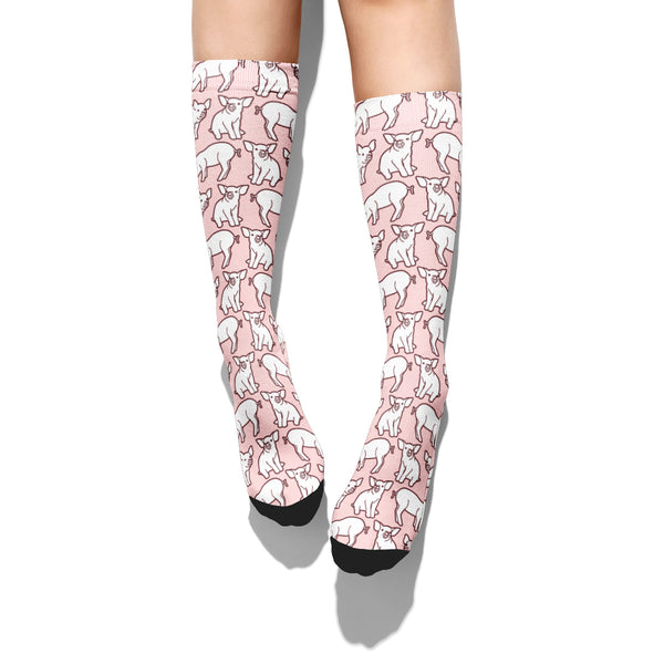 Pig Pattern Calf Socks