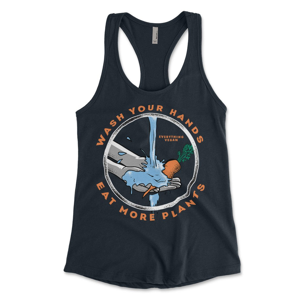 Wash Hands Eat Plants Women's Tank