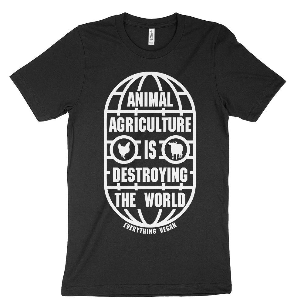 Animal Agriculture Is Destroying The World Tee Shirt Vegan T-shirts