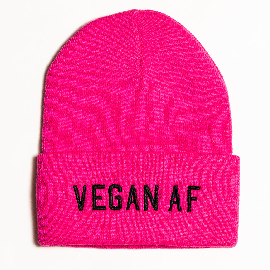 Vegan AF Beanie Hot Pink