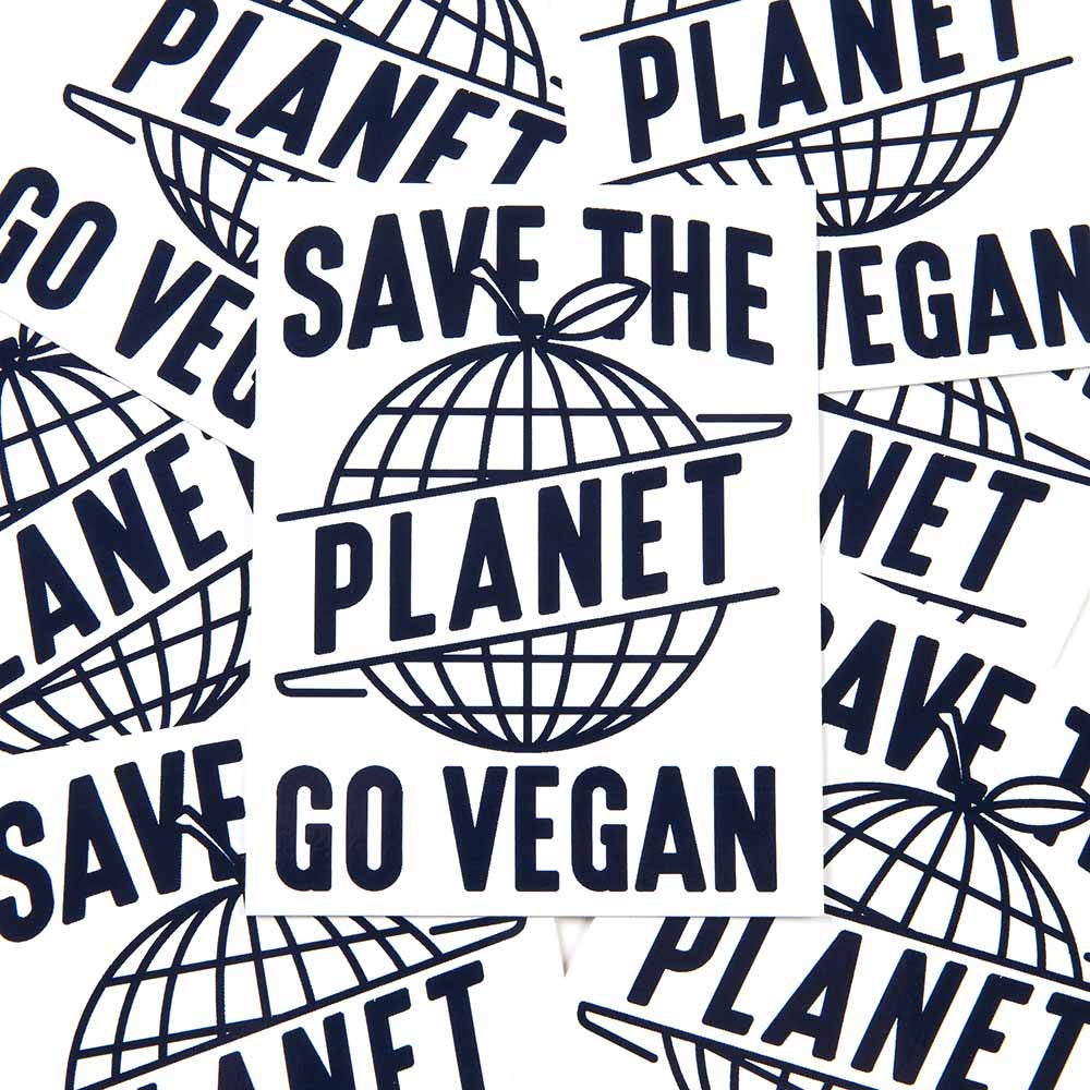 'Save The Planet Go Vegan' Sticker