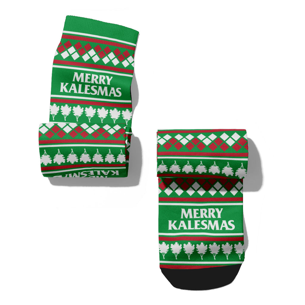 Vegan Holiday Merry Kalesmas Crew Socks