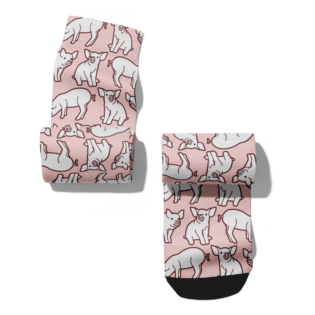 Pig Pattern Crew Socks