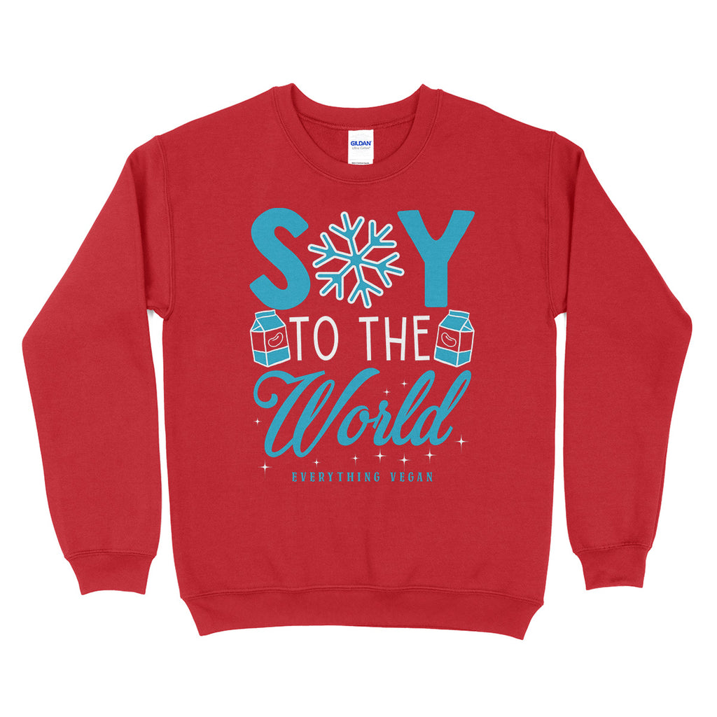 Soy To The World Sweater Red