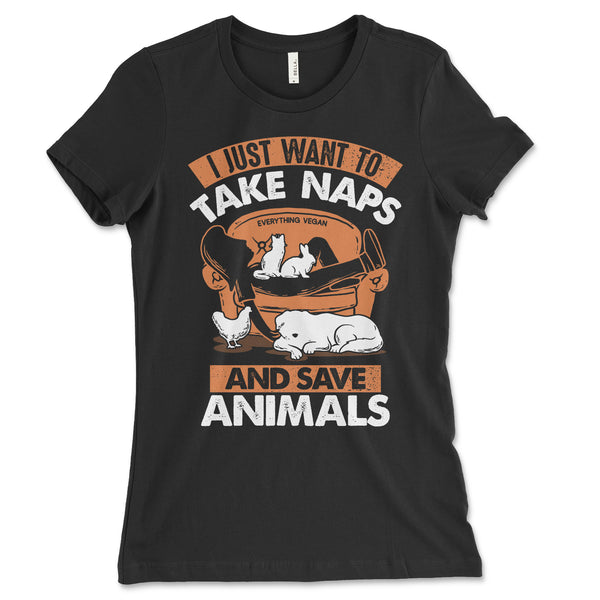 Take Naps Save Animals Womens Shirt