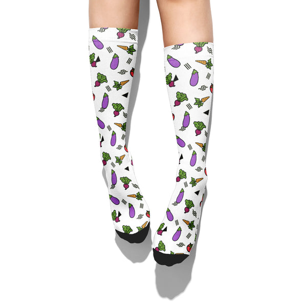 Veggie Pattern Calf Socks
